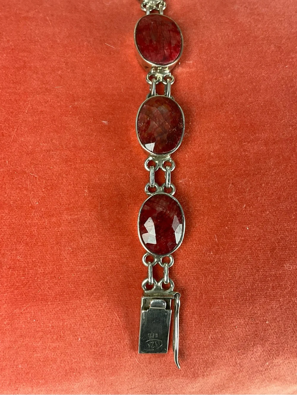 Sterling Silver Rubalite Link Bracelet - Picture 4 of 4
